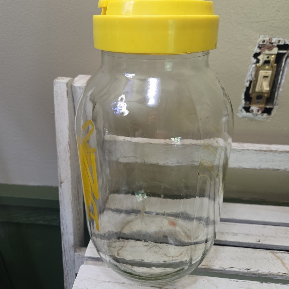 Sun Tea Ice Tea Recipe Vintage Carlton 3 Liter Glass Jar Yellow Clear - Picture 12 of 14